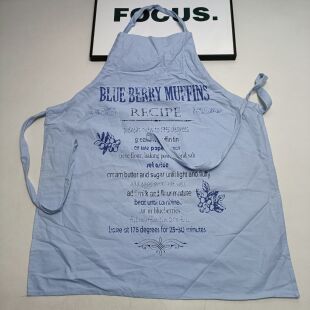 满20元 瑕疵处理外贸原单浅蓝色纯棉一根绳围裙A 包邮