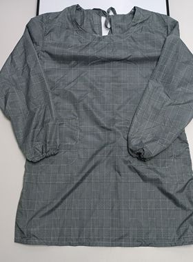 薄款灰色绿线千岛格家务反穿衣围裙罩衣不是外贸单任意2件包邮