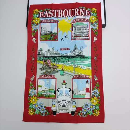 [挂布]tea towel茶巾英国海滨小镇eastbourne纯棉餐巾装饰布