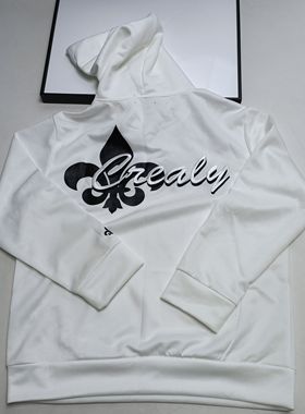 任意2件包邮外贸原单白色连帽卫衣字母刺绣