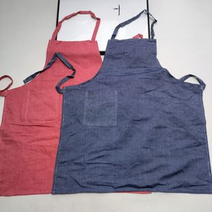 满20元 外贸原单薄牛仔色围裙 包邮