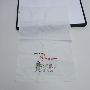 包邮 瑕疵库存浮尘污渍冬季 雪人刺绣纯棉餐巾满20元