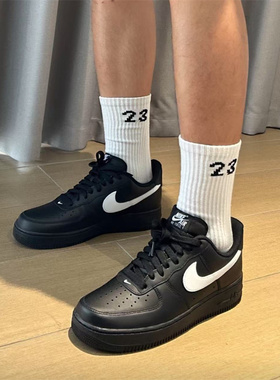 Nike Air Force 1 防滑耐磨 低帮 鞋 男女同款黑白FZ0627-010百亿