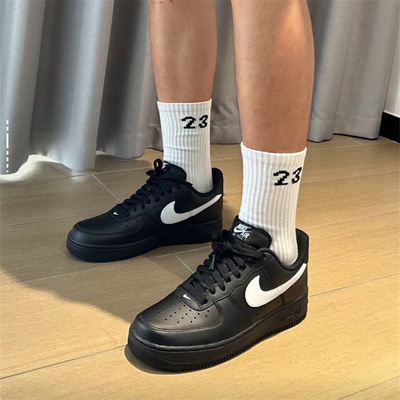 Nike Air Force 1 防滑耐磨 低帮 鞋 男女同款黑白FZ0627-010百亿