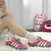 adidas百搭休闲轻松舒适耐磨低帮板鞋 男女同款 粉红IF1809百亿新