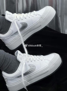 Nike/耐克  Court Legacy女子舒适百搭增高厚低帮板鞋HQ2307-100