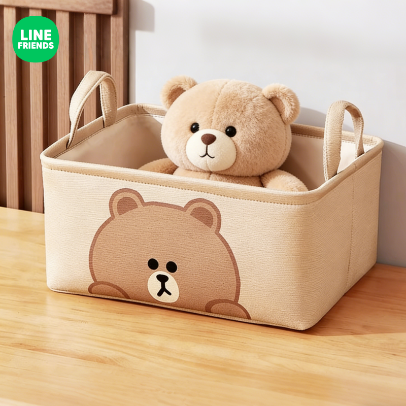 LINE FRIENDS布艺收纳筐家用衣柜杂物整理神器桌面储物化妆收纳箱