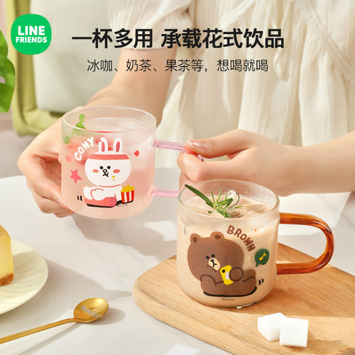 LINE联名款高硼硅玻璃冷水杯