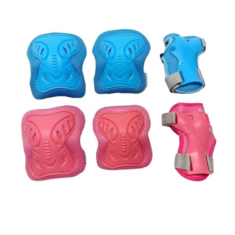 儿童六件套运动护具滑板溜冰套装夜光全魔术贴护膝护肘轮滑u