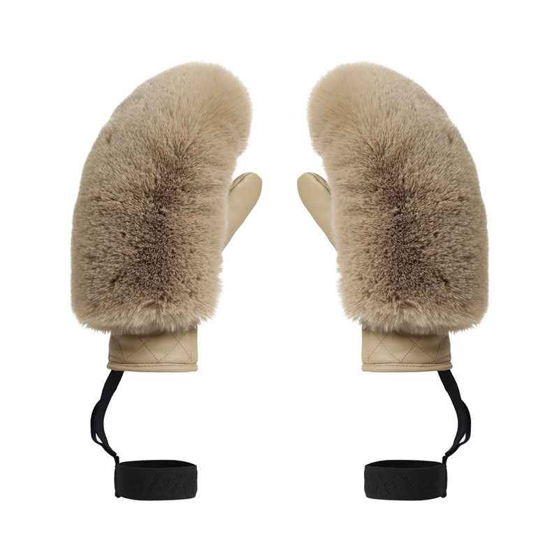 冬季新款滑雪手套女款防风防寒保暖加绒外贸毛绒滑雪手套女士