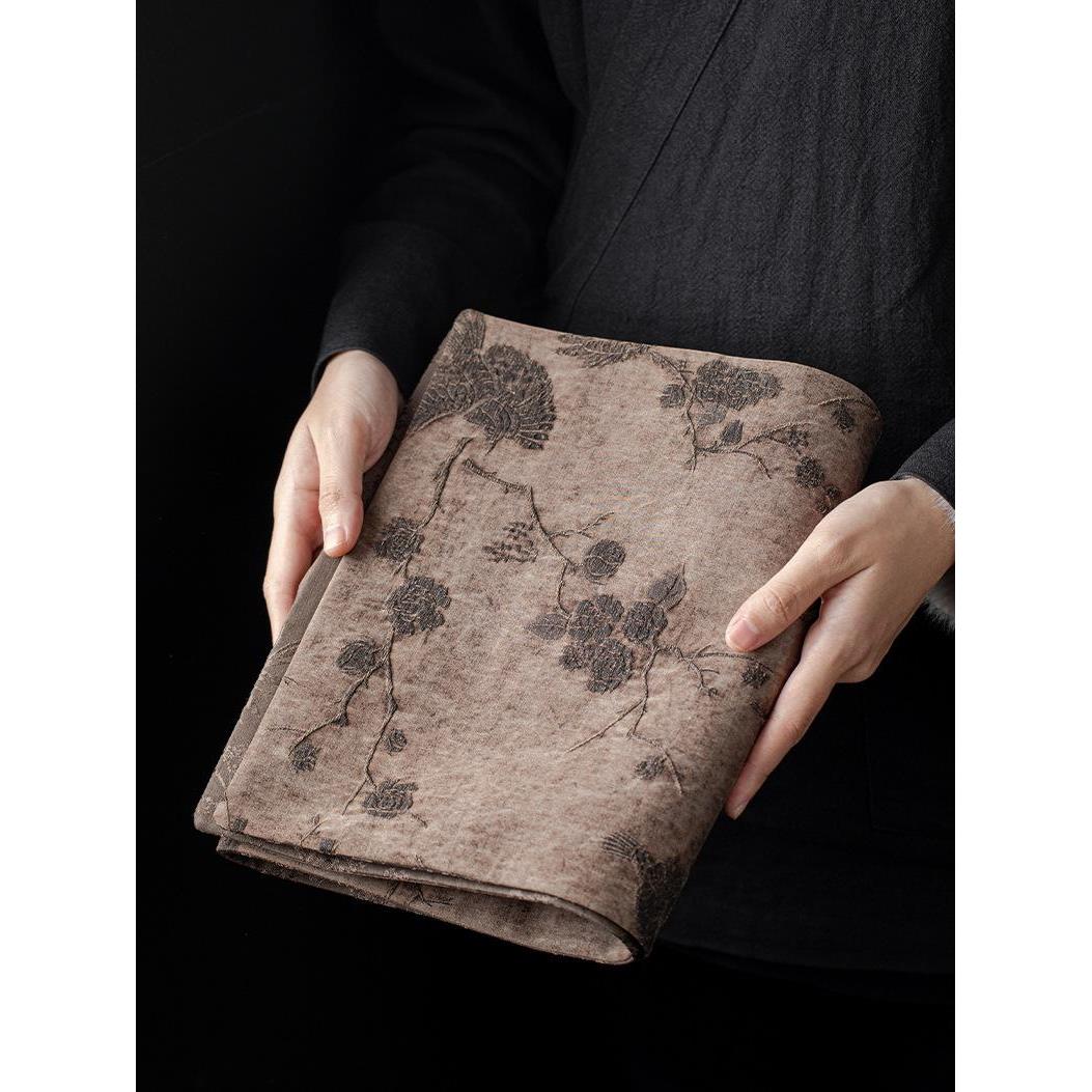 香云沙茶席真丝茶桌席覆古干泡席禅防水桌旗布席