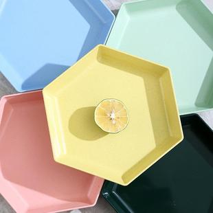 单个盘子菜盘家用2024新款配菜盘高级感塑料六角形早餐饺子盘专用