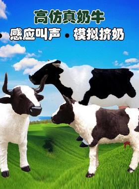 大型彷真奶牛彷真牛模型可发声挤奶儿童职业体验馆奶制品活动摆件