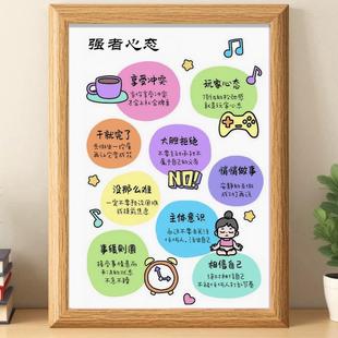 强者心态励志文字相框摆台房间装 饰送朋友礼物客厅卧室桌面摆件