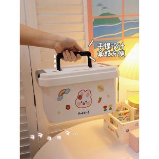 桌面收纳盒文具首饰品胶带化妆品手提带盖学生收纳盒不透明多功能