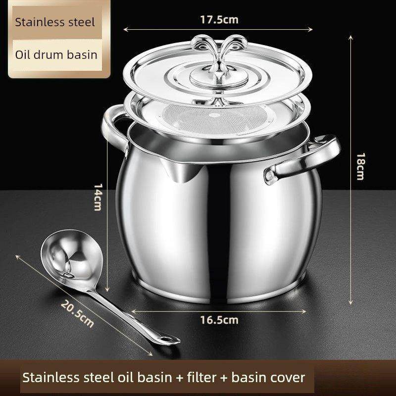 大卖不锈钢猪油罐，带盖和过滤猪油桶，双耳猪油锅，家用耐高温耐,厨房/烹饪用具,炖锅/炖煲/汤煲,淘宝优惠券,粉丝福利购,淘宝优惠卷