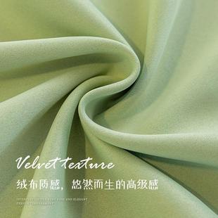 简欧窗帘双层带纱卧室全遮光隔热防晒客厅高档大气遮阳帘布抹茶绿