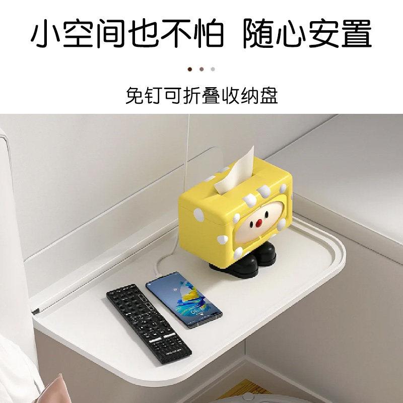 床头柜替代神器可折叠式创意夹缝壁挂式悬床边悬空桌租房改造神器图片