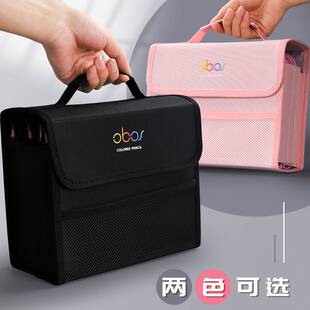 帆布笔帘大容量彩铅收纳包48/72/120//150/200孔男孩女生铅笔盒美术绘画工具高中大学生高颜值装画笔专用笔袋