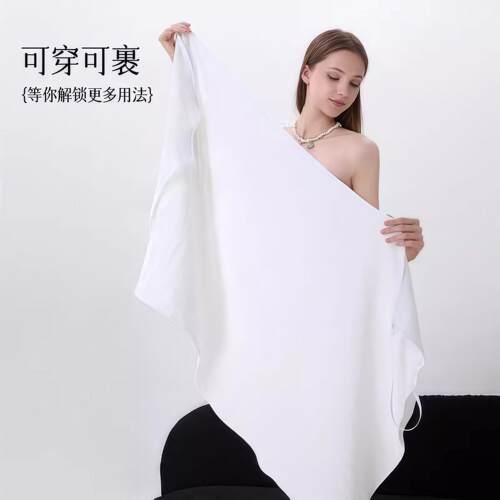 夏季薄款吊带纱布浴巾女2026新款全棉大人可穿裹全身吸水速干浴裙