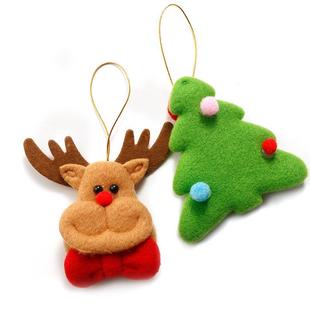 圣诞节装饰品圣诞树小挂件圣诞布艺老人雪人麋鹿挂饰场景布置吊饰