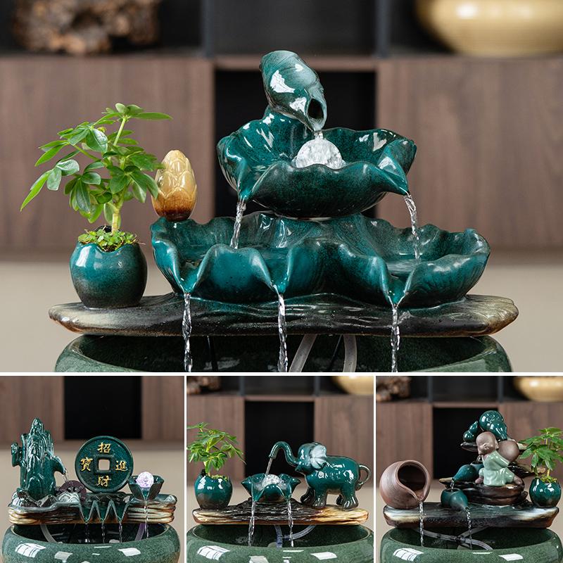 搭配鱼缸流水摆件循环自DI