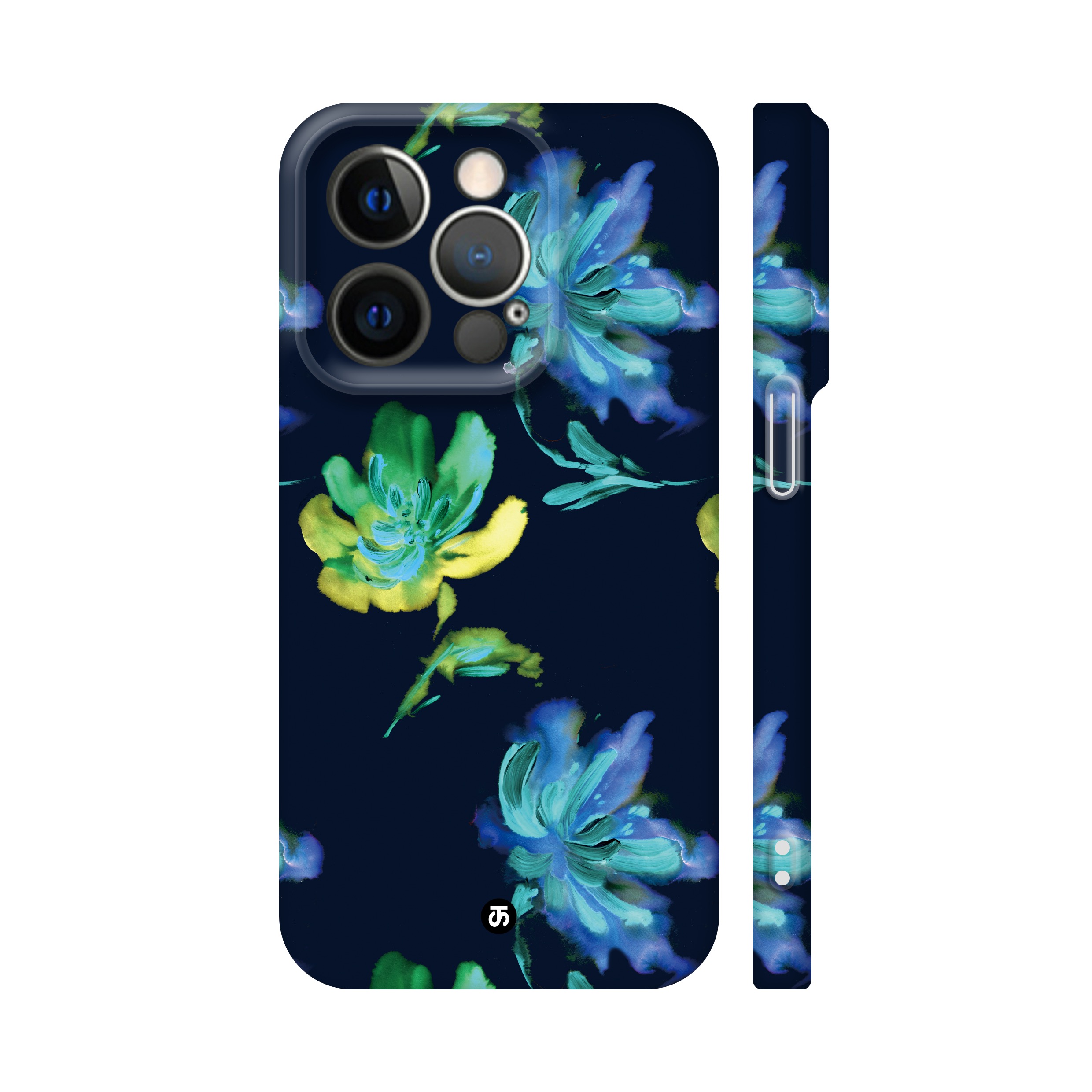 takki水彩荷花黑色肤感壳