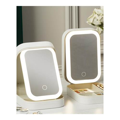 随身携带镜子台式带灯折叠智能