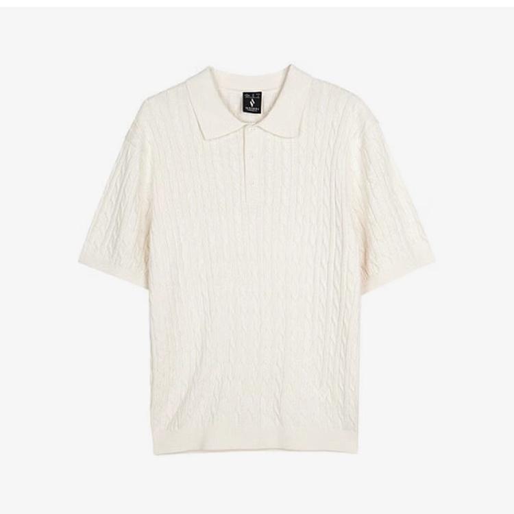 斯凯奇夏季男女同款毛织短袖POLO