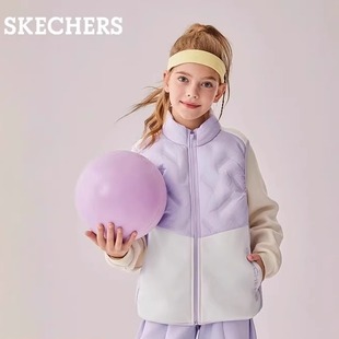 Skechers斯凯奇童装 背心保暖马甲外套羽绒服外套P425K005 秋冬新款