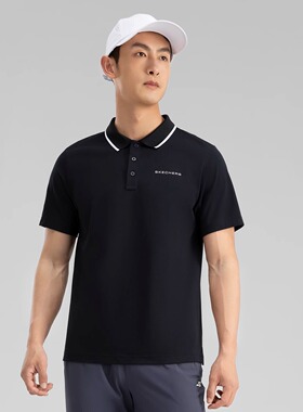 Skechers斯凯奇夏季男子透气凉感T恤POLO衫休闲运动上衣P223M059