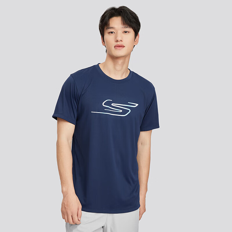斯凯奇男士透气运动休闲T恤衫