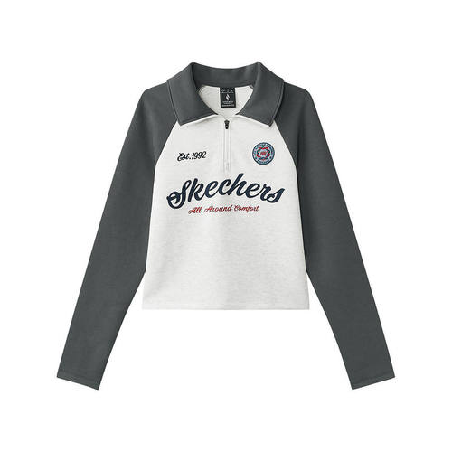 斯凯奇女款半拉链卫衣T恤衫