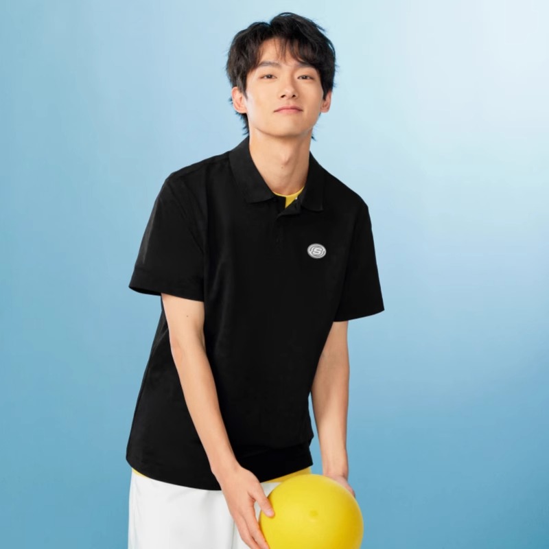 斯凯奇夏季男子针织短袖POLO衫