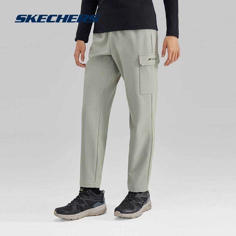 Skechers斯凯奇女子简约时尚梭织长裤秋冬款工装风运动裤P423W079