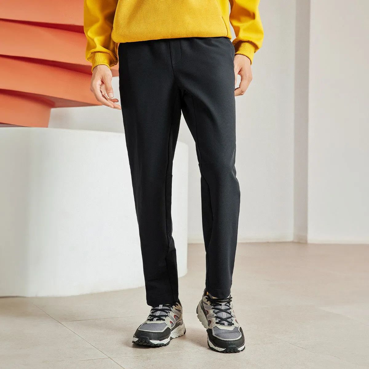 斯凯奇男款防泼水抓绒运动长裤