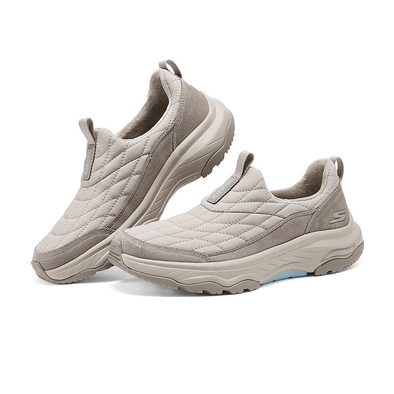 斯凯奇女冬新款一脚蹬加绒健步鞋