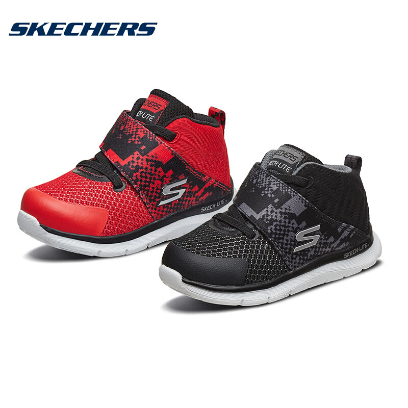 Skechers斯凯奇儿童冬季休闲魔术贴高帮小童学步鞋潮运动鞋95057N