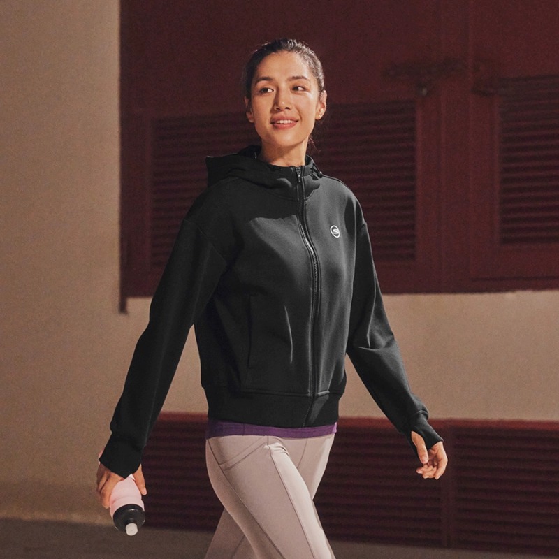 斯凯奇秋冬新款加绒连帽外套