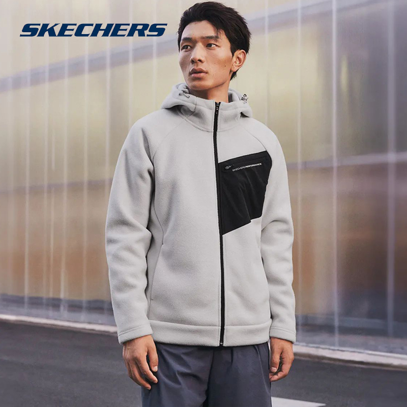 斯凯奇男子简约百搭连帽上衣