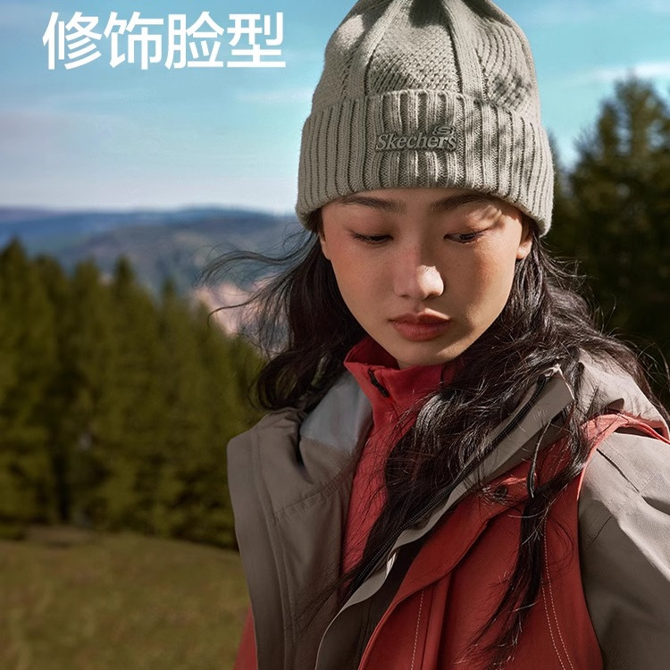 斯凯奇秋季男女针织帽百搭运动帽