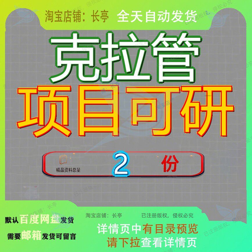 克拉管项目可研可行性研究报告建设总投资1亿元范文素材精品全套