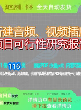 新建音频、视频插座项目可行性研究报告116页 项目报告研究可行