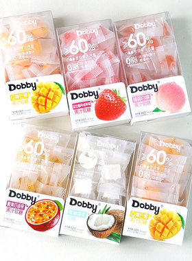 Dobby哆比蒟蒻白桃果汁软糖100g*2盒芒果百香果椰子味QQ糖果零食