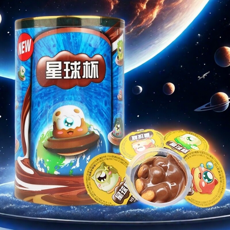 甜甜乐星球杯巧克力饼干桶装儿童零食大礼包礼物大杯休闲食品怀旧