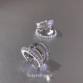 yyds多层锆石珍珠耳骨夹高级感小众设计耳夹无耳洞女时尚 通勤耳饰