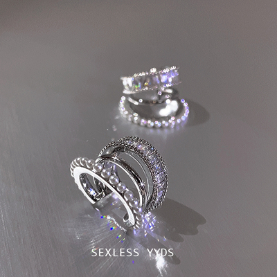 灵动闪耀~锆石珍珠耳骨夹