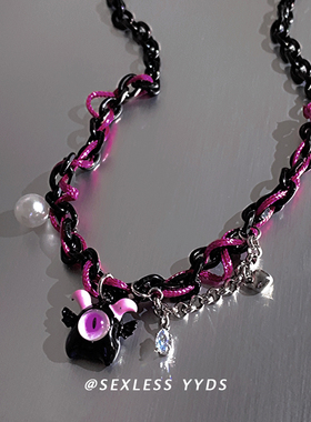 超有氛围！甜酷小恶魔吊坠项链