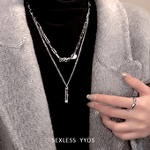 毛衣链男潮酷2025新款 yyds 双层叠戴缠绕吊坠项链女ins嘻哈个性
