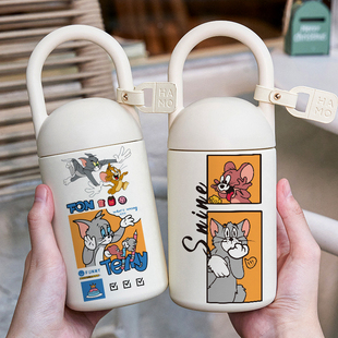 猫鼠情侣保温杯可爱卡通一对趣味创意定制水杯子女士高端新款手提